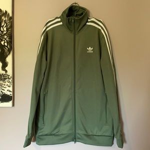 Olive green adidas track jacket
